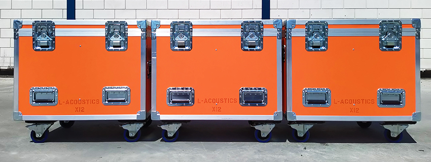 Flightcase voor geluid, L-Acoustics X12, oranje frightcase