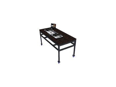 Shockmount DJ Table huren verhuur, DJ Meubel op wielen, DJ Booth