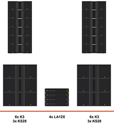 L-Acoustics K3 geluidset huren verhuur, vliegend, line array, K3, KS28, LA12X