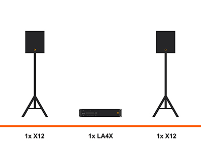 L-Acoustics X12 geluidset huren verhuur, X12, statief, LA4X, K&M