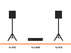 L-Acoustics X12 geluidset huren verhuur, LA4X, statief, stand, driepoot