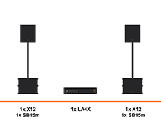 L-Acoustics X12 geluidset huren, verhuur, LA4X, sm15m, sub paal top