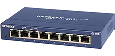 Netgear GS108 huren verhuur, Gigabit switch