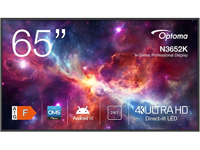 Optoma 65 inch 4K UHD Pro beeldscherm huren verhuur, LCD, 65 inch, beeldscherm